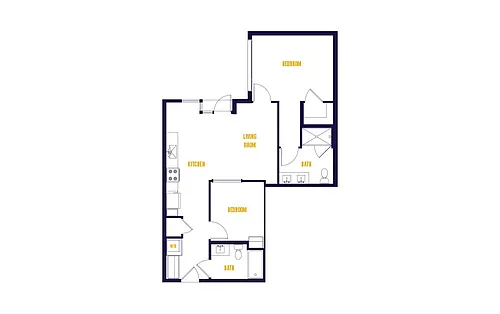 Floor plan 2 Bed/2 Bath-B5.0