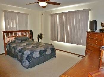 The master bedroom has plenty of windows and closet space!