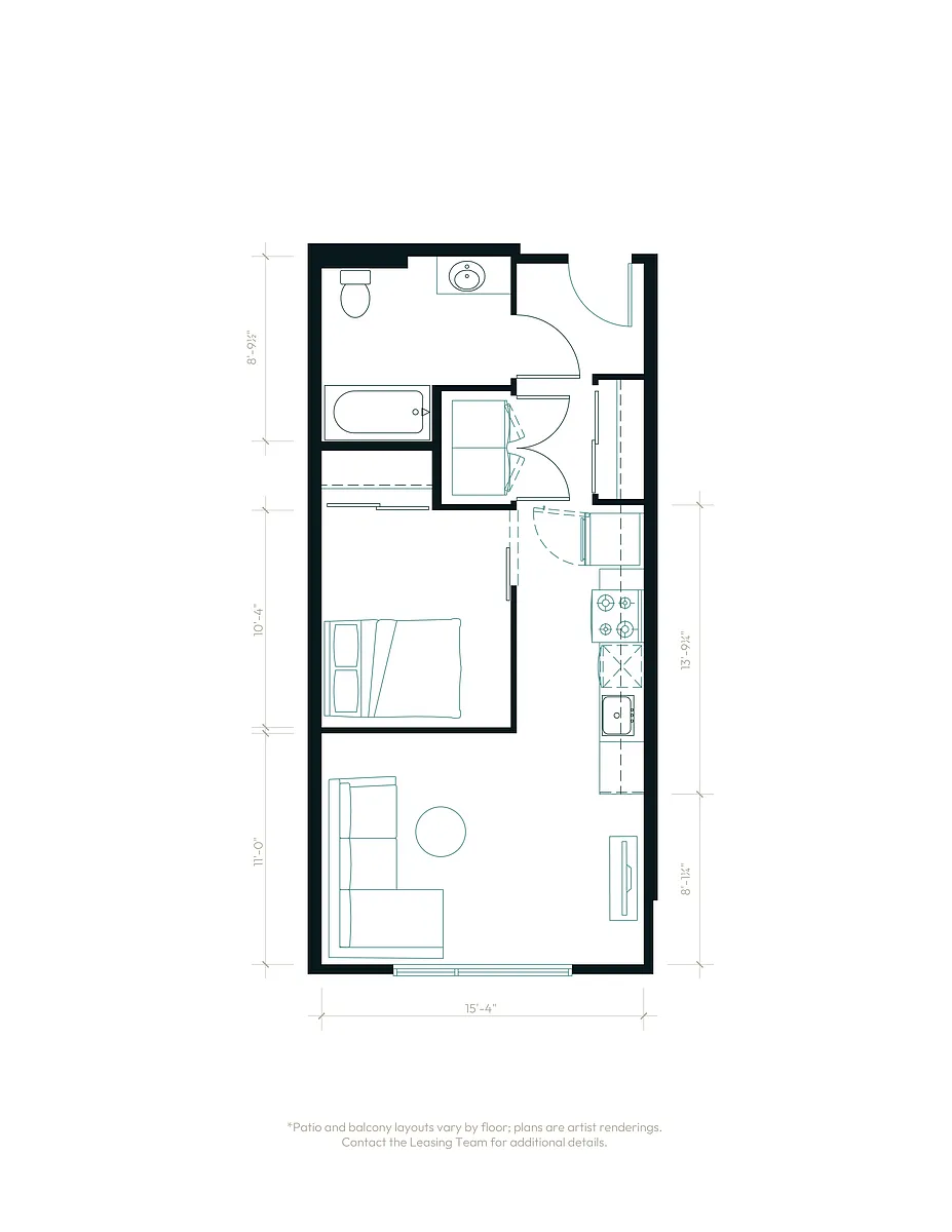 Floor plan Urban One Bedroom C