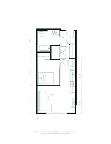 Floor plan Urban One Bedroom C