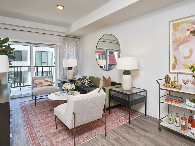 Living Room with Balcony and Hard Surfaced Flooring