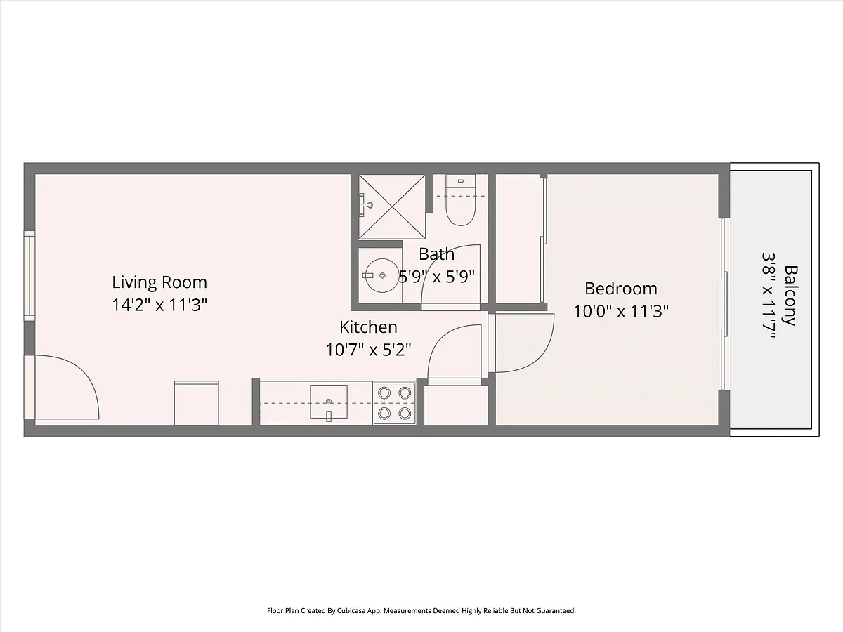 Floor plan One Bed