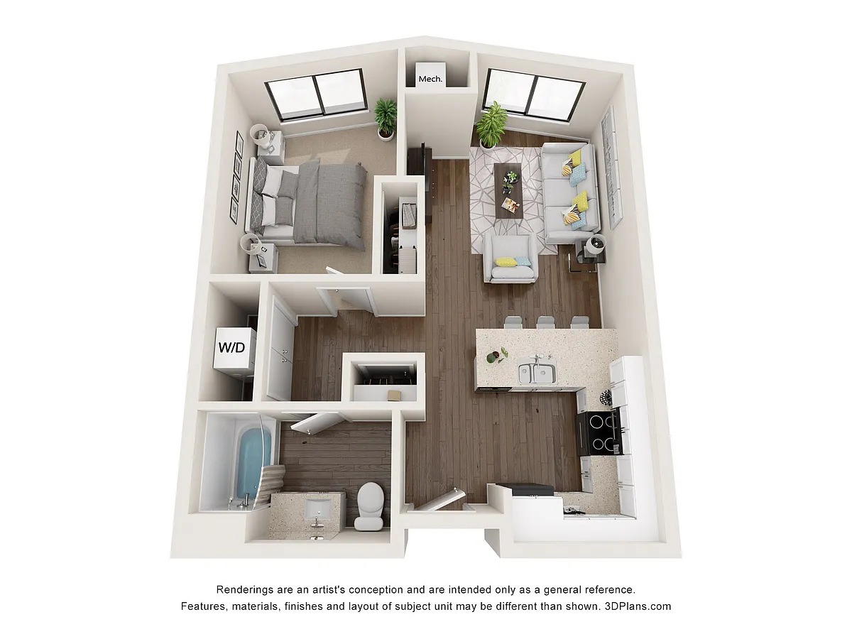 Floor plan 1 Bedroom A