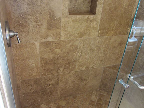 Remodeled Travertine Master Shower