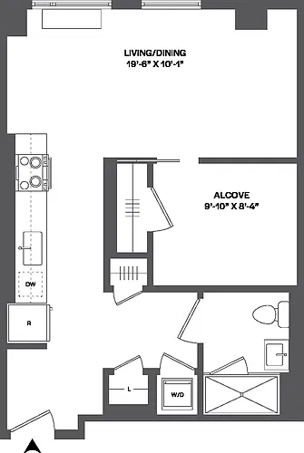 Floor plan Studio Alcove-J1A-1