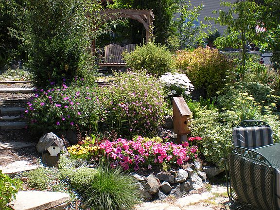 patio with garden