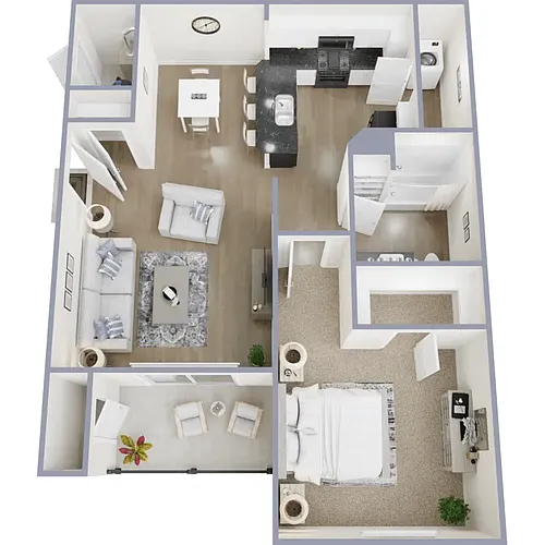 Floor plan 1BD/1Bth w/ Garage