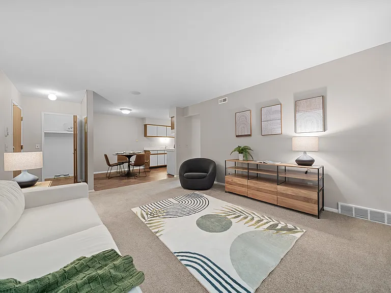 Open concept Living-Dining at Lakeside Village in Clinton Township