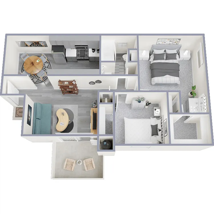 Floor plan 2 Bed 1.25 Bath