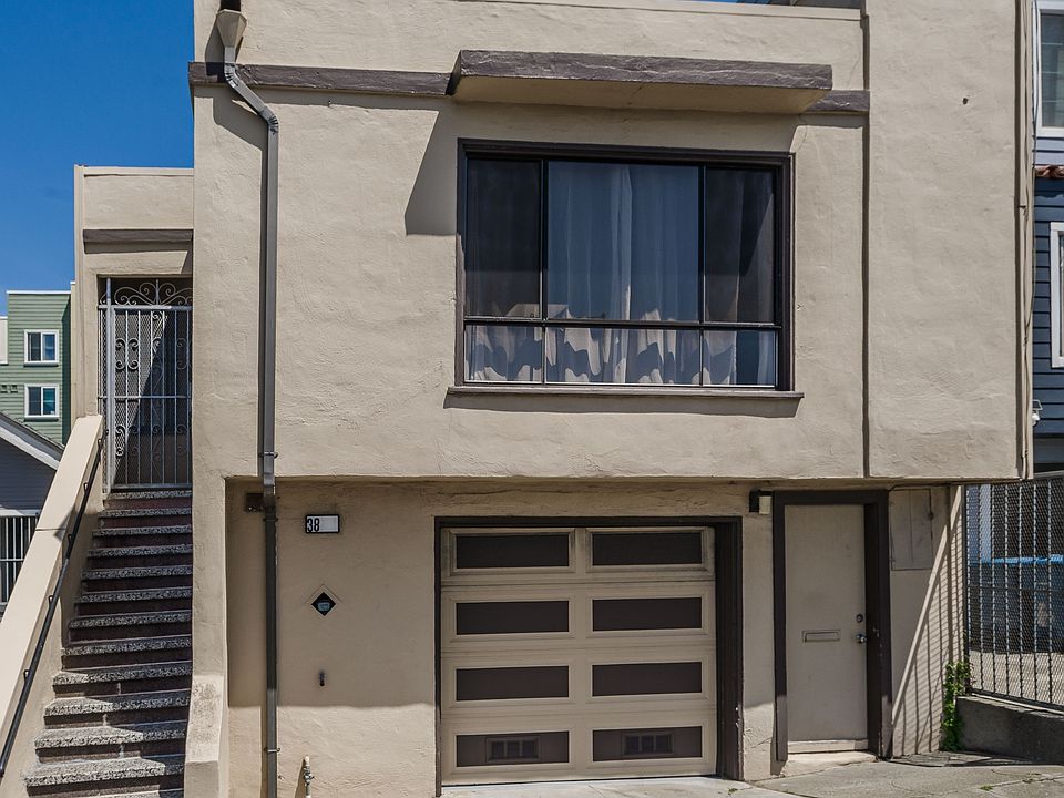 Outside showing garage and door to property on the left.