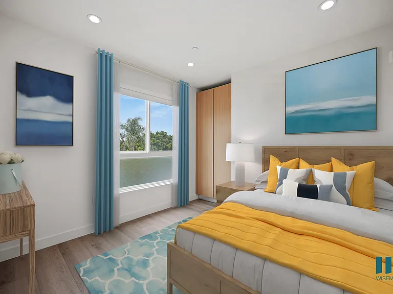Bedroom with Built-In Cabinet Storage, Large-Size Windows, and Vinyl Flooring - Admiral Floor Plan