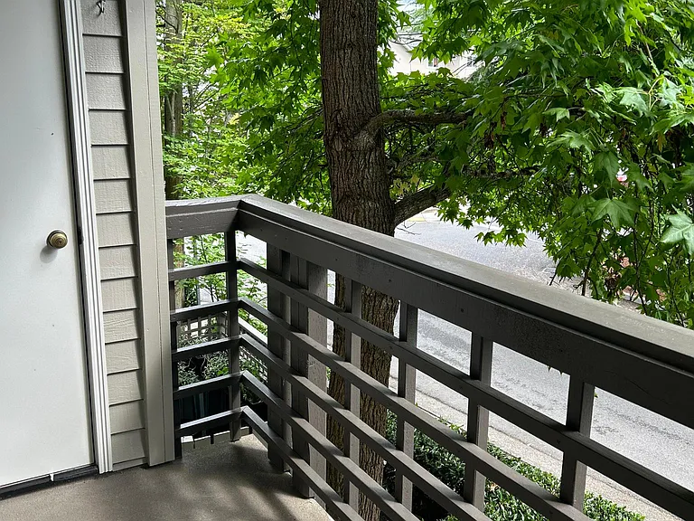 Balcony off living room.