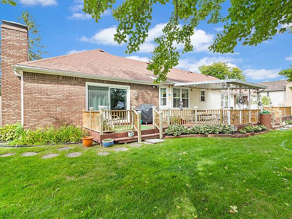 Large back yard with deck