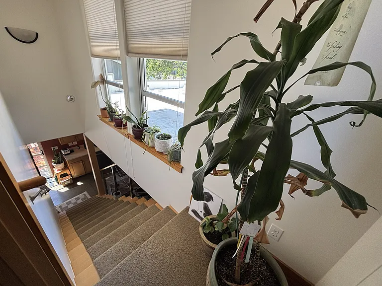 Three large windows in the stairwell provide tons of natural light both upstairs and downstairs