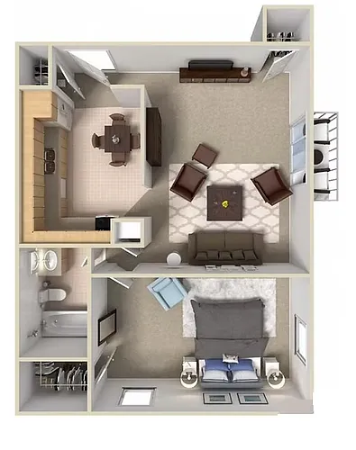 Floor plan One Bedroom Suite