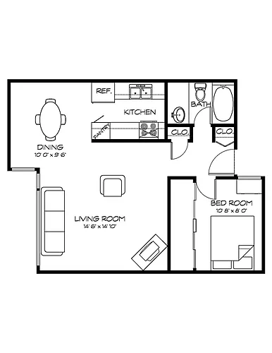 Floor plan 1 Bedroom