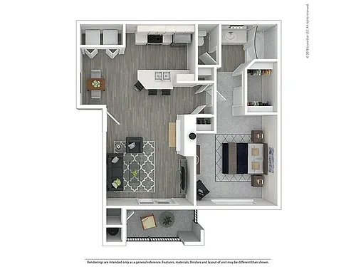 Floor plan One bedroom one bath