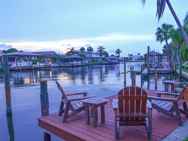 Dock viewing the Banana River inlet - lots of dolphin and manatee sightings daily