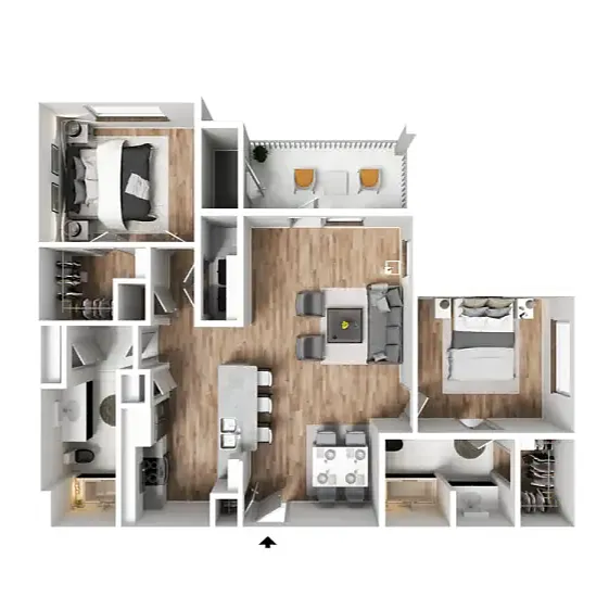 Floor plan 2 X 2 B