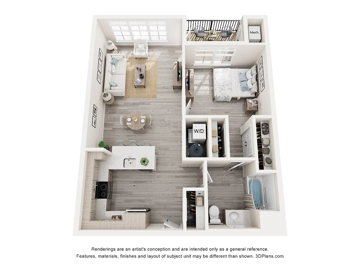 Floor plan ONE BEDROOM (A2)
