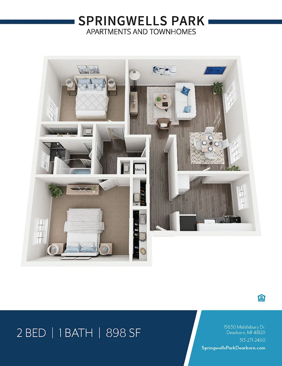Floor plan 2 BEDROOM 1 BATH