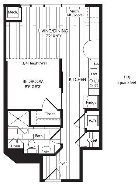 Floor plan MicroSuite Furnished