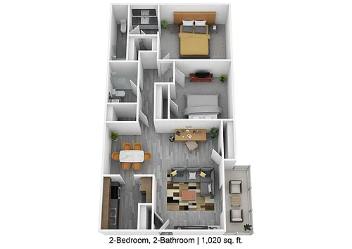 Floor plan 2BR/2BA