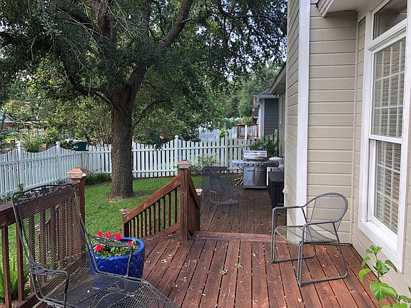 Redwood deck and backyard