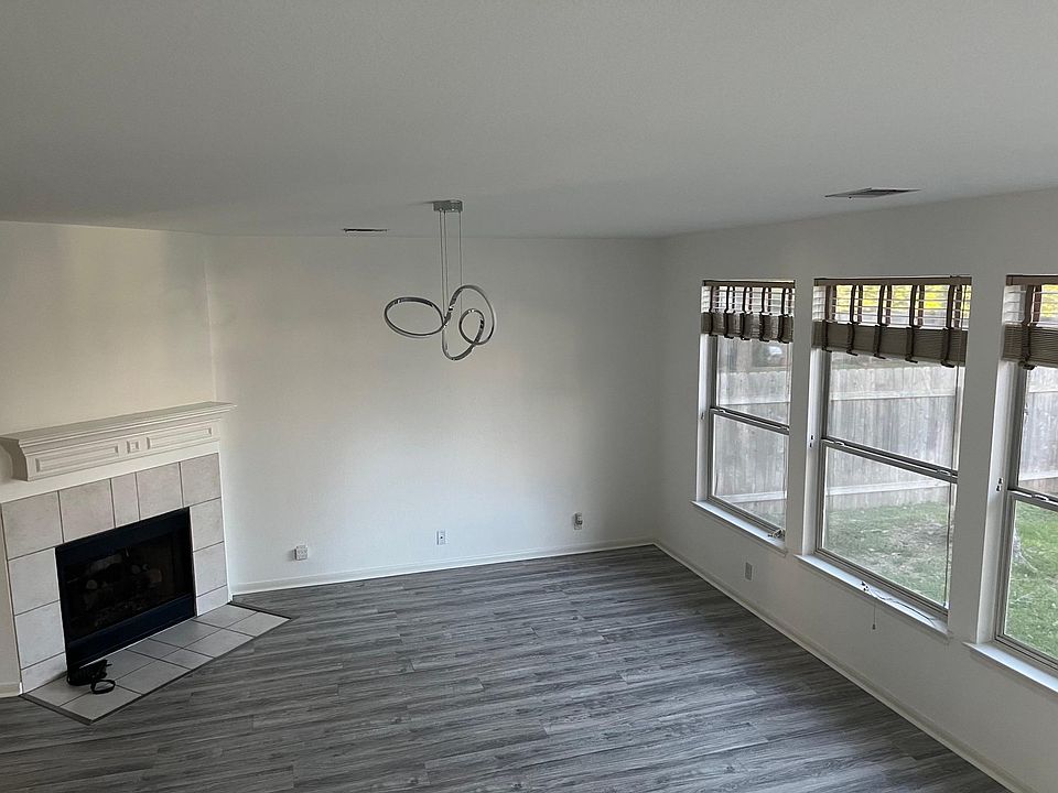 Hard floor with fireplace