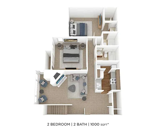 Floor plan Two Bedroom 2 Bath