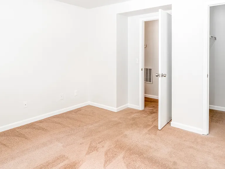 Bedroom with Carpeting and Spacious Walk-In Closet - Gold Interior