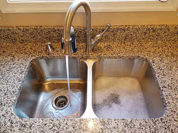 New kitchen sink and granite