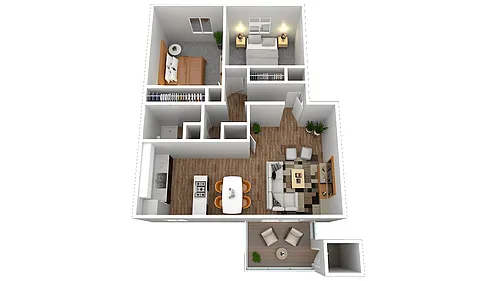 Floor plan The Robbins - Two Bedroom Apartment