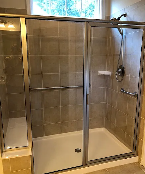 Master Tiled Shower (with Seat and Grab Bars)