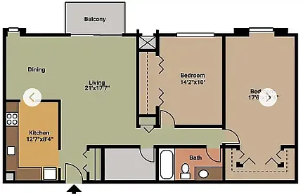 Floor plan 2 Bedroom 1