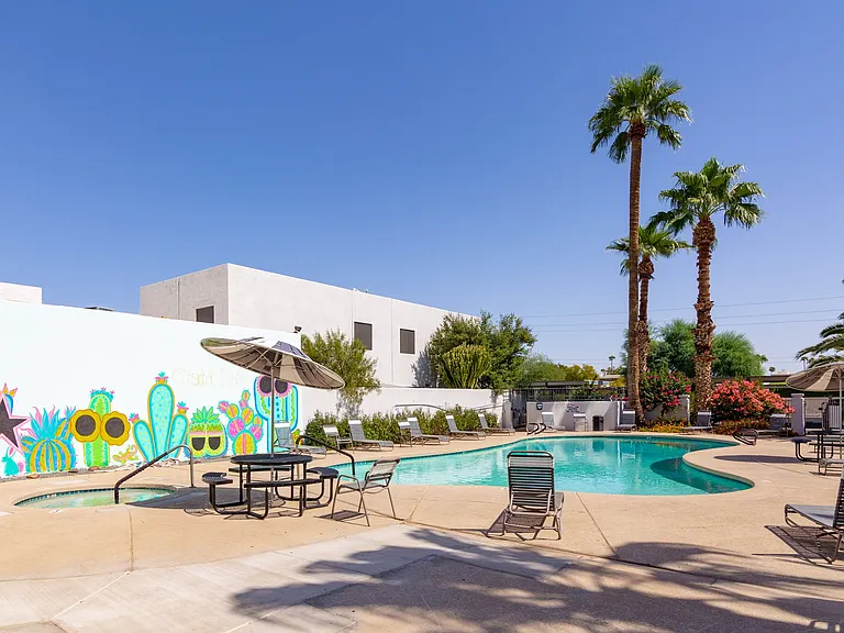 Large saltwater heated community pool