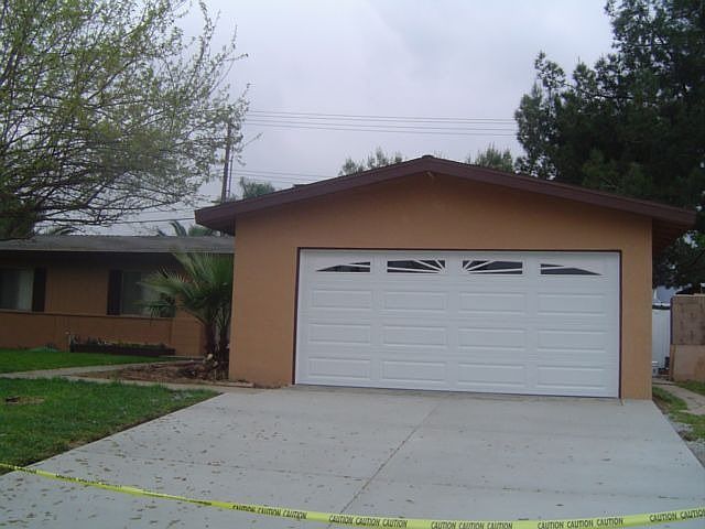 new garage door  and  driveway