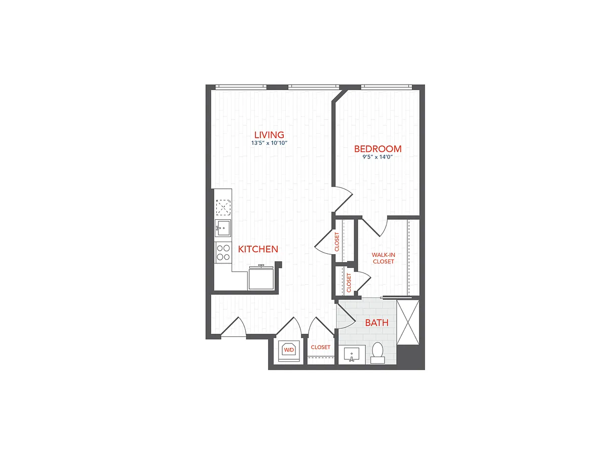 Floor plan LOFTS 1 Bed J