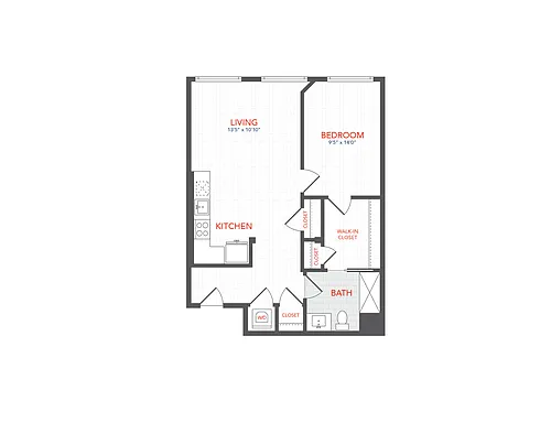 Floor plan LOFTS 1 Bed J