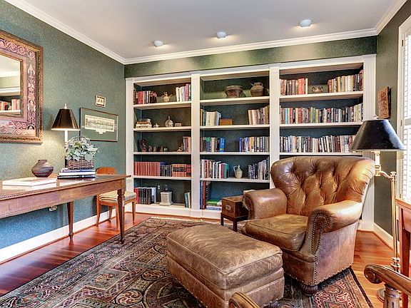 Library with Custom Wall of Built-Ins