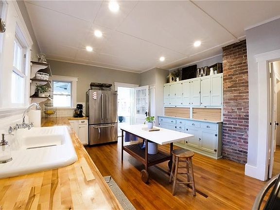 Vintage washboard sink and butcher block counter tops