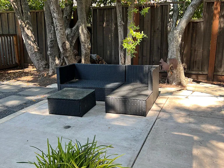 Unit's back patio is not furnished