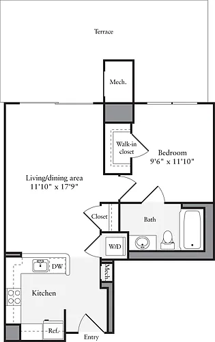 Floor plan 1 Bedroom A