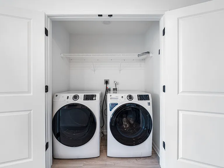 Enjoy a full-size washer and dryer