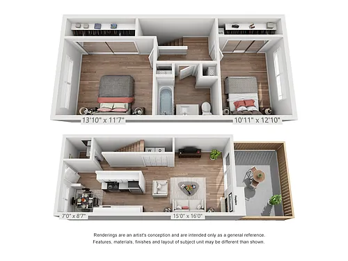 Floor plan 2x1.5 TH E