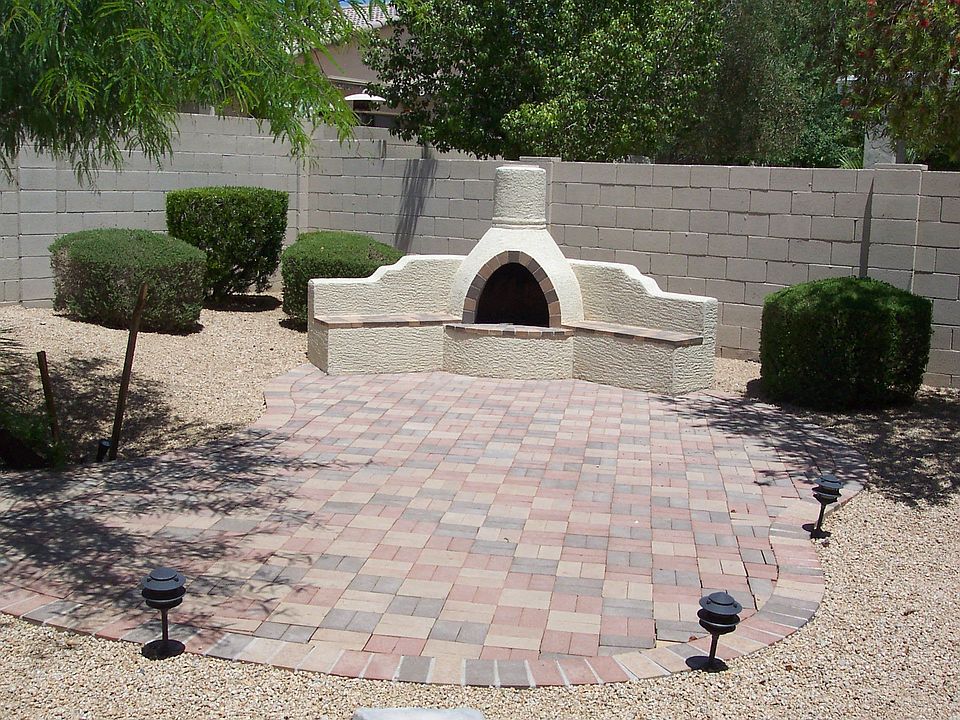 Rear Yard Fireplace