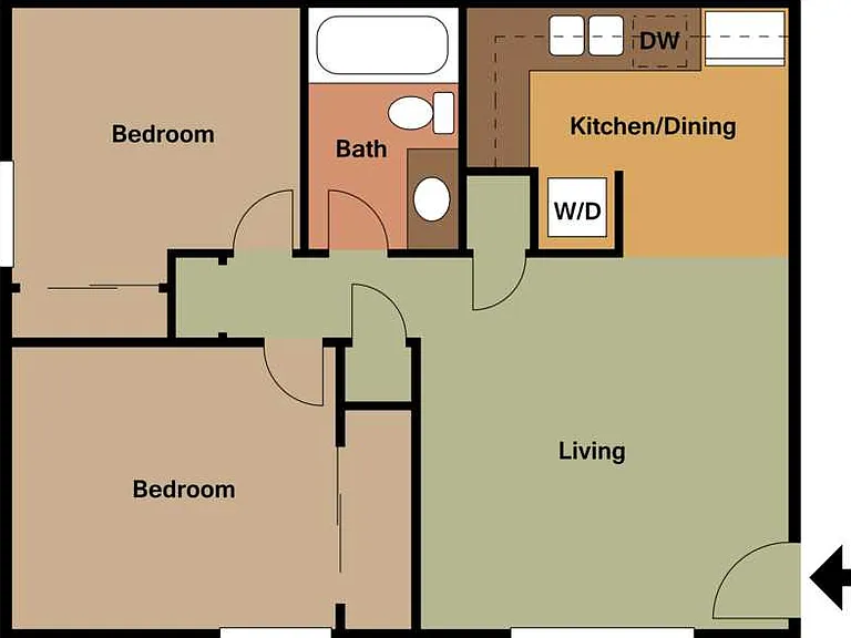 2Bed 3D Floor Plan 2Bed 3D Floor Plan