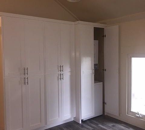 Built in closet with washer dryer