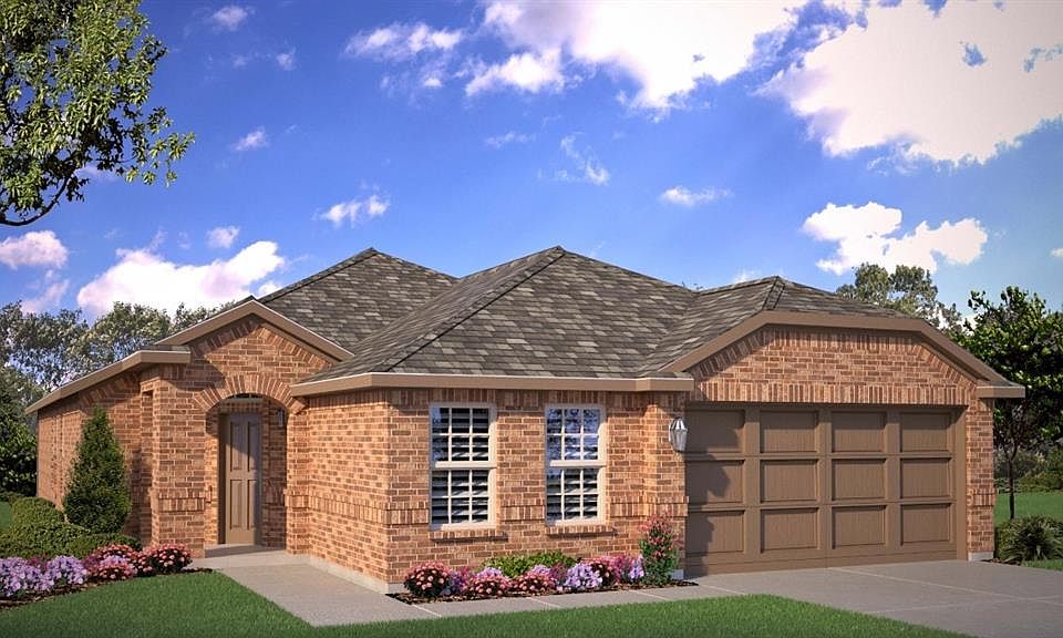 D.R. Horton's Express Homes Jaxson Floorplan Elevation C. All photos shown here may not depict the specified home & features included are for illustration purposes only