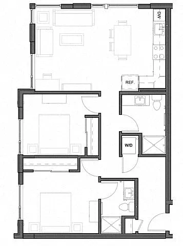 Floor plan 2Bd - D2